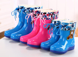 包邮中性儿童雨靴冬季男童女童防滑高筒加绒孩子水靴宝贝塑胶雨鞋