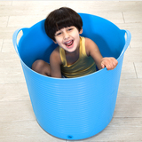 超大号PP圆形提手塑料水桶收纳桶储物箱儿童洗澡桶婴儿游泳泡浴桶