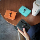 新款迷你小卡包信用卡套韩国女式硬币零钱包抽带真皮短款小钱包