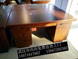 实木办公桌油漆电脑桌员工办公桌武汉贴皮老板桌会议桌1.2米1.4米
