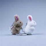 兔子毛绒公仔 兔兔玩具手工工艺车内饰品小白兔情侣礼物 兔子挂件
