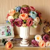 单支韩式大玫瑰花束批发！多层次花朵/仿真花假花客厅餐桌装饰花