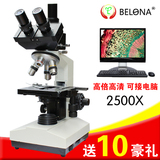贝朗双目生物显微镜2500倍高档专业镜40X-2500X可调 可接电脑