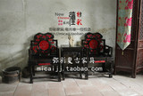 新中式仿古做旧家具古典实木太师椅办公椅围圈椅彩漆彩绘复古家具