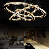 现代不锈钢圆环形LED水晶吊灯客厅灯餐厅灯卧室灯圆圈形灯具灯饰