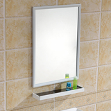 铝合金浴室镜子 卫生间镜子 壁挂洗漱梳妆镜柜卫浴镜子带置物架柜