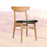 北欧美式实木椅子简约咖啡厅围椅水曲柳餐椅宜家胡桃木餐桌椅组合