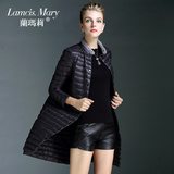 兰玛莉2015品牌超轻薄欧洲站欧货超薄潮修身薄款中长款羽绒服女