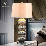 现代简约欧式台灯卧室床头灯大号玻璃台灯 欧美式创意时尚客厅灯