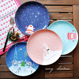 川岛屋 圣诞雪夜系列 陶瓷盘子骨瓷西餐盘陶瓷餐具圣诞礼物PZ-22