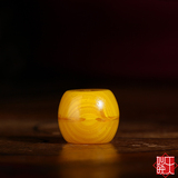 【妙映天工坊】藏传精品 清代柠檬黄老琉璃 老佛珠配珠子直径14mm
