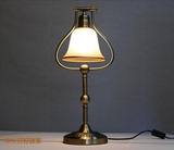 思宇 美式复古铜台灯经典欧式创意田园玻璃罩卧室床头书桌铁艺灯