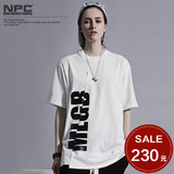 【NPC】MLGB潮牌 MLGB竖条字母印花 圆领短袖T恤