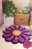 加厚紫色涤纶客厅茶几地毯卧室太阳花南韩丝地垫支持定制厂家直销