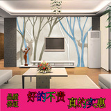 家庭空间壁纸 电视背景墙纸壁纸沙发背景墙 大型抽象树林丝绸壁画