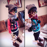 冬季韩版新款女男儿童装宝宝羊绒混纺毛衣针织打底衫上衣