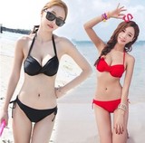 2015新款游泳衣女韩国bikini性感小胸钢托聚拢比基尼三角分体泳装