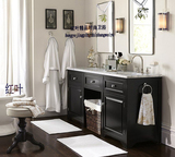 现代中式浴室柜组合欧式浴室柜美式落地台下盆大理石浴室柜卫浴柜