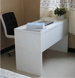 白色钢琴烤漆玻璃办公桌简约宜家书桌现代台式电脑桌写字台可定做