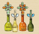 美式古典矛头瓶塞彩色玻璃摆台香水瓶家居饰品生日礼物摆件可立特