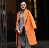 2016冬季新款薇尔专柜正品高档女装纯色中长款毛呢外套女呢子大衣