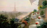 法式装饰画 巴黎风光装饰油画 手绘餐厅客厅风景挂画
