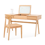翻盖梳妆台现代简约宜家日式北欧橡木小户型电脑桌MUJI 实木书桌