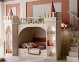 实木儿童城堡床上下床高低床公主床母子上下铺双层床实木家具定制