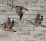 包邮创意鸟壁挂装饰美式地中海三件套实木海鸟壁挂装饰树桩鸟大雁
