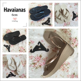 现货代购havaianas哈瓦那人字拖女 厚底坡跟6CM 黑白色防滑凉拖鞋