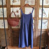 2016新款显瘦rose家大码日系风格麻布背带长裙6280 #（0.26KG）