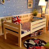 松木儿童床带护栏简易实木单人床1米小床类男孩女孩婴儿床送床垫