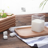 无印muji榉木实木质方形盘子小托盘 西餐冷餐盘下午茶杯子托盘垫