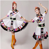 2015新款藏族舞蹈服装女 青藏高原短款藏服裙子 民族服装演出服装