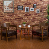 西餐厅桌椅休闲咖啡椅实木围椅美式复古餐椅茶几高档会所桌椅定制