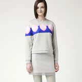 LYMK 设计师品牌2015秋冬女装新款 可爱不对称印花针织卫衣套头衫