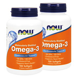 2瓶now美国原装高浓度深海鱼油软胶囊100粒中老年降血压omega-3
