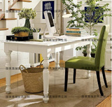 地中海书桌欧式家具美式风格写字台 家庭实木办公桌 韩式书房餐桌