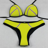 氯丁橡胶潜水服面料热卖欧美速卖通ebay比基尼游泳衣纯色女士泳装