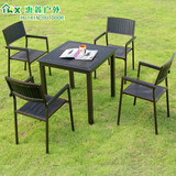 塑木铝木桌椅户外阳台桌椅实木桌椅休闲家具别墅花园庭院桌椅组合