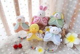 韩国创意婴幼儿童宝宝益智可爱牙胶腕铃抓握手摇铃天鹅绒铃铛玩具