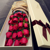 红玫瑰礼盒花束青岛鲜花速递花店同城配送生日送女友爱情送花上门