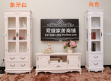 韩式雕花1米2田园白色客厅卧室电视柜简约实木欧式地柜新品促销