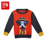 jjlkids季季乐童装男童2015年冬季男童卡通毛衣套头圆领针织衫