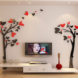 爱心树客厅电视背景墙贴沙发墙墙贴亚克力墙贴立体墙贴特价包邮