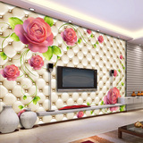 文森特3D无缝壁纸壁画防皮革软包立体浮雕背景墙客厅卧室玫瑰花