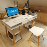 索曼创意家用台式电脑桌办公写字台 简约现代北欧卧室白色书桌子