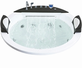 1.7米瀑布情侣大浴池亚克力圆形嵌入式双人冲浪按摩恒温浴缸