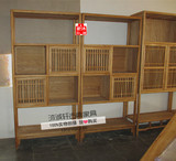 老榆木书架实木架简约现代书架现代中式风格实木定制单个书柜