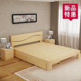 201608910单人单人床双人床木板床床架简约现代特价松木03实木床